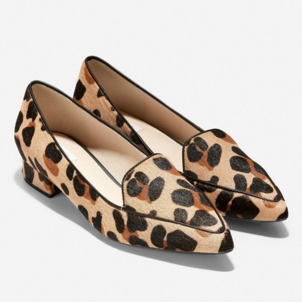 NEW Cole Haan Dellora Leopard Print Skimmers Size 8